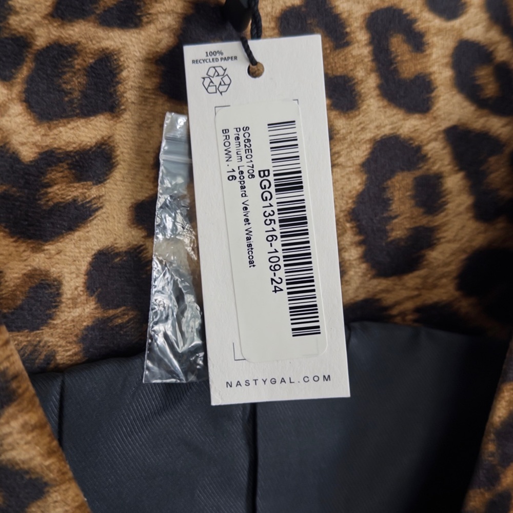 NWT Nasty Gal Brown Leopard Print Vest - Picture 3 of 5